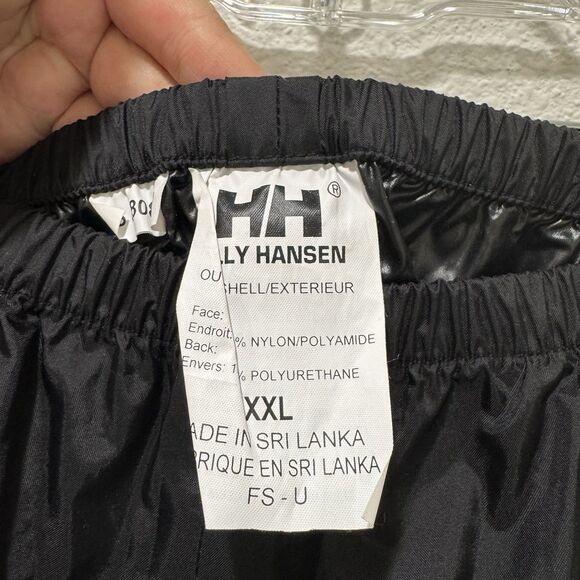 Helly Hansen Packable Nylon Pants Mens Sz XXL Black Waterproof Full Zip Sides - Picture 6 of 8